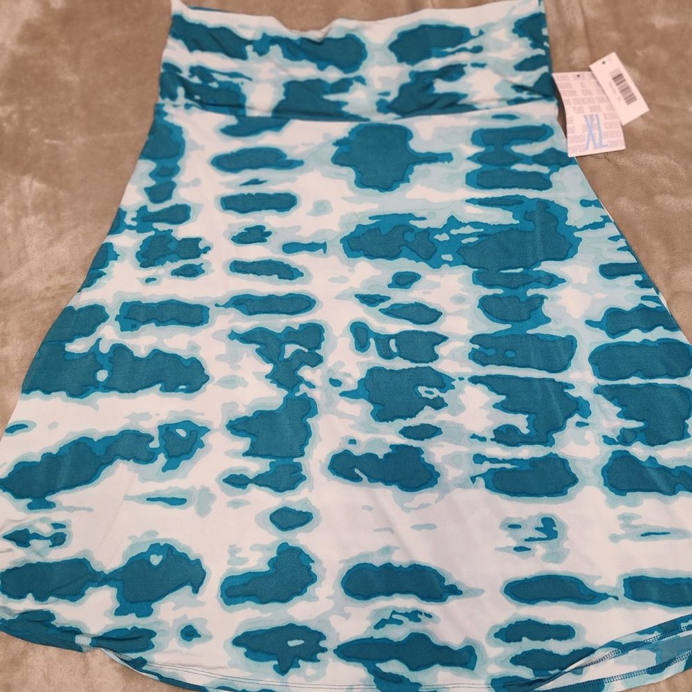 NWT LulaRoe Teal Azure Skirt XL